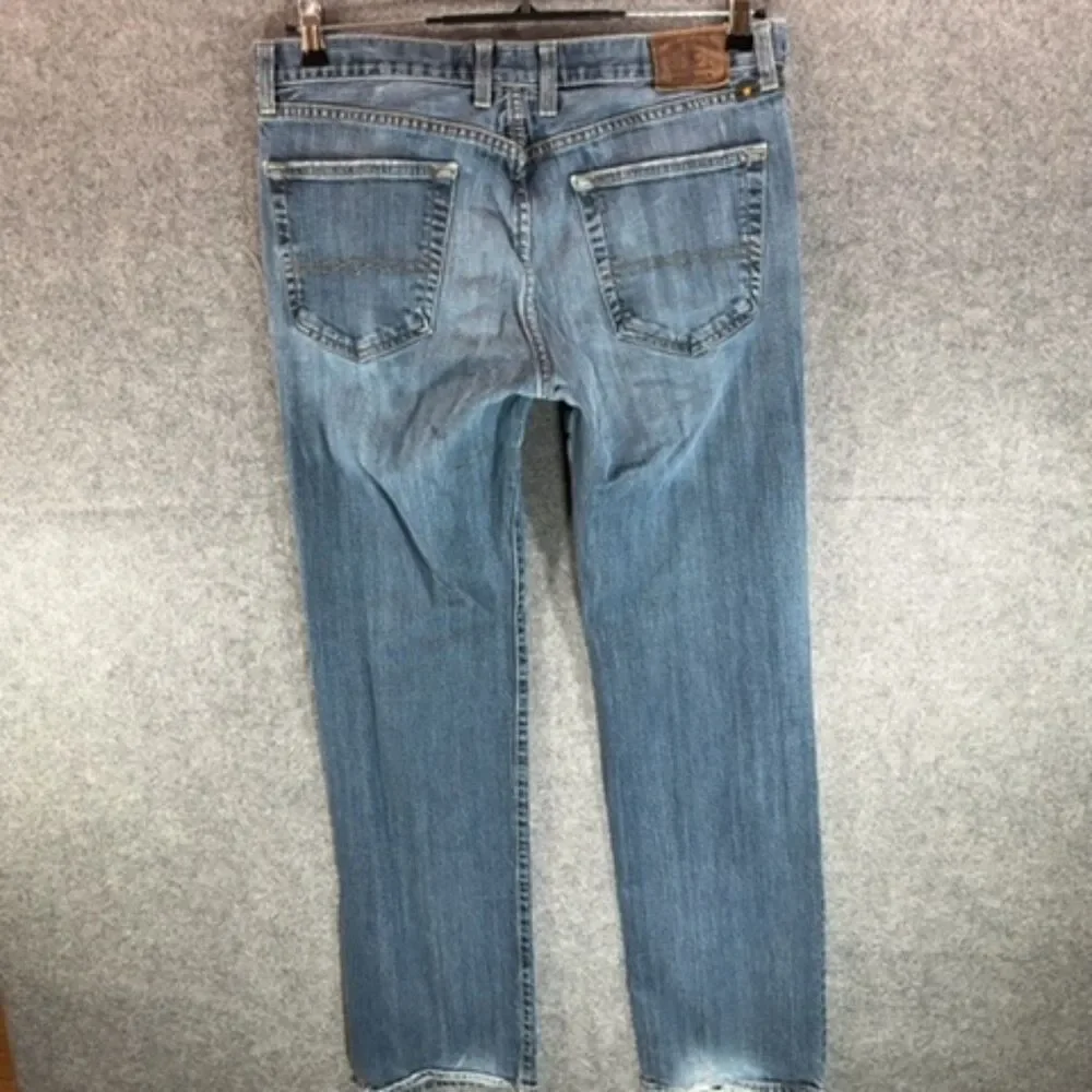 Lucky Brand Straight Leg Jeans 34x34 - Faded Whisker Wash Denim